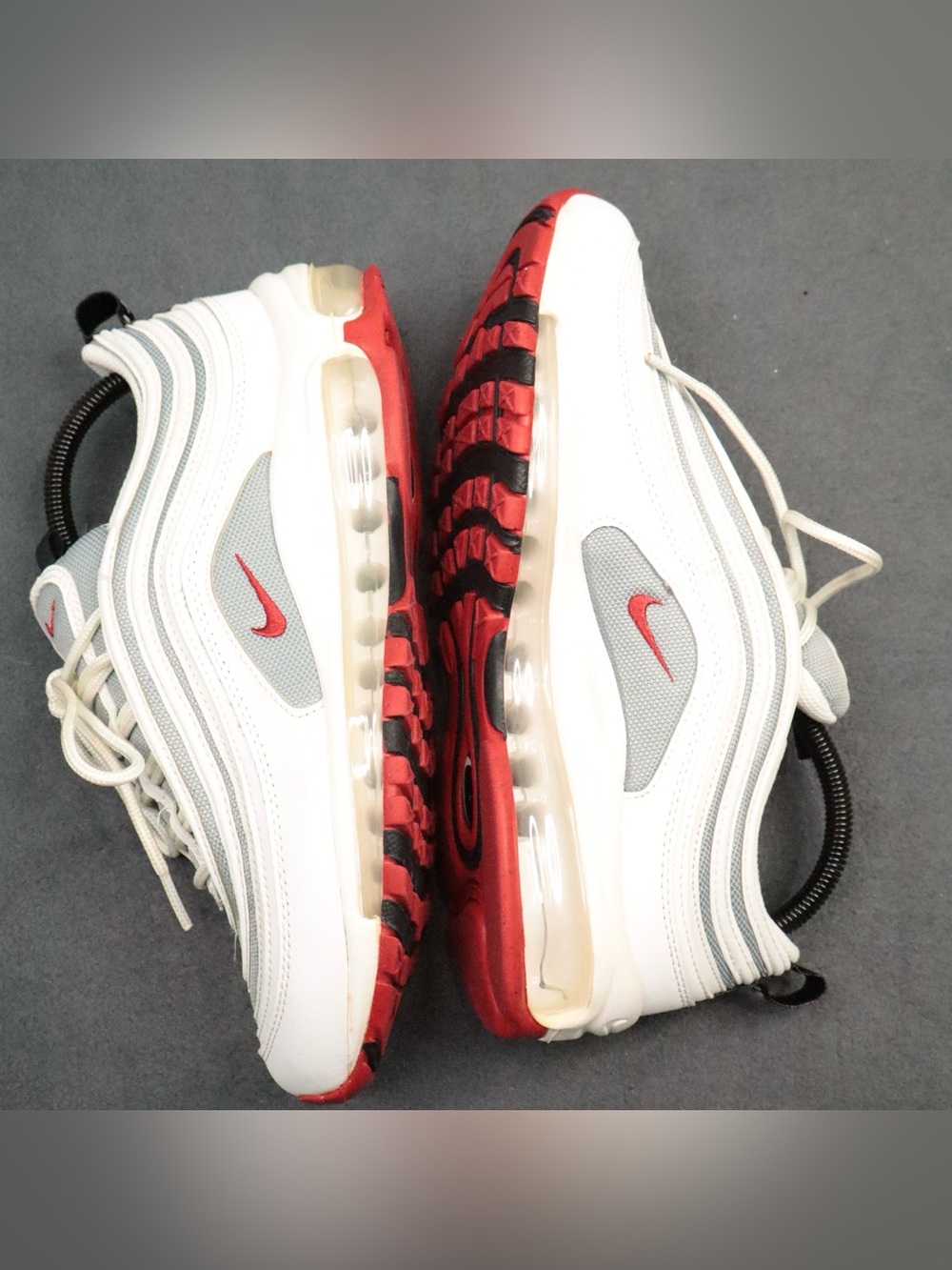 Nike Air Max 97 White Bullet Sneakers 921522-111 Mens 7Y Womens 8.5 EUR 40 Red - Picture 5 of 12